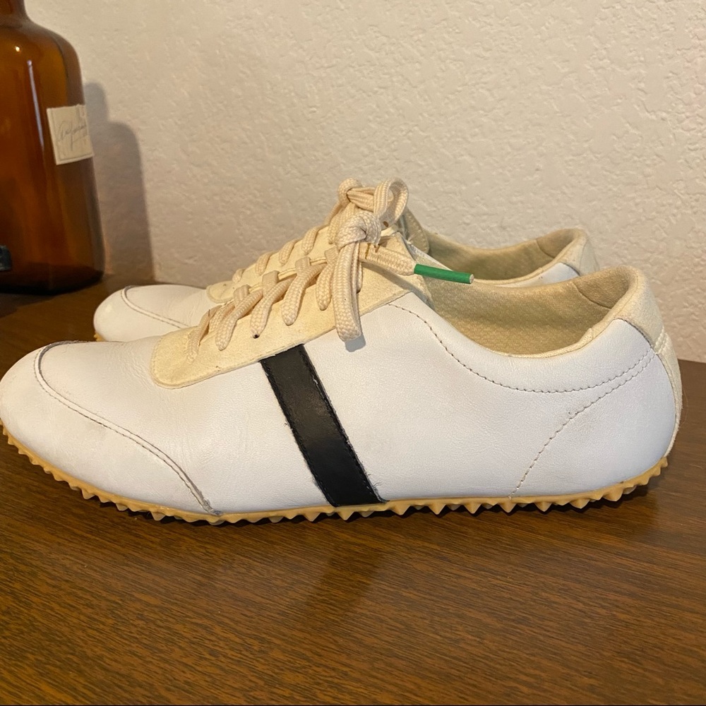 Plae Ecols waterproof sneaker in white with black stripe, w8